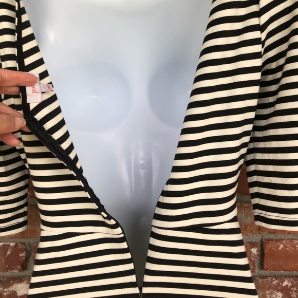 Pixley black/white striped fit & flare dress sz S - Picture 6 of 8